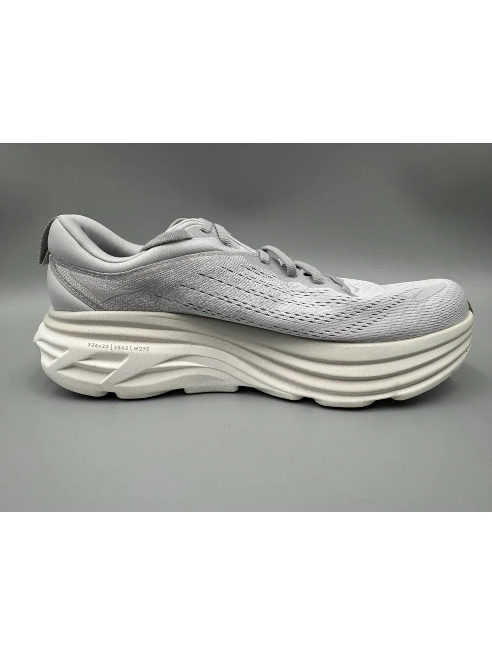 Women’s HOKA Bondi 8 Sneakers, Lunar Rock/Nimbus Cloud, Size 9.5B